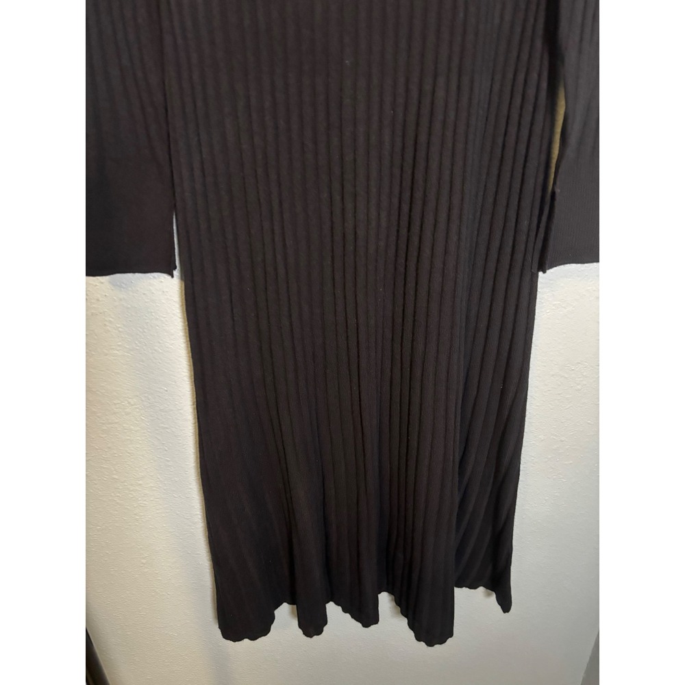 Nordstrom Wool Cashmere Ribbed Maxi Dress Long Sleeve Black XL‎ - Picture 5 of 10